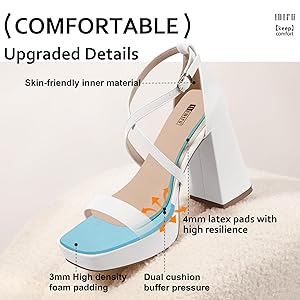 Amazon.com | IDIFU White Strappy Platform Heels for Women